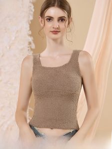 MiiOW | Áo ba lỗ nữ ấm áp bằng vải nỉ dày mùa thu đông Áo lót ngực Áo sơ mi cổ vuông màu trơn đơn giản