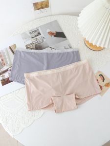 PinkGirl Comfortable Womens Low Waist Briefs Milk Silk Flat Angle Underwear Pack of 5 Strips Anti Glare Home Wear