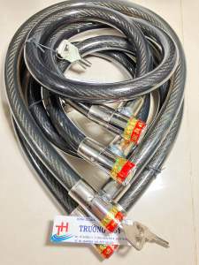Khoá chống trộm xe máy dây cáp bọc nhựa 16mm dài 80mm và 1m