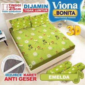 (TERMURAH) VIONA by Bonita - Sprei BONITA Queen SIZE NO.2 (160x200) Tinggi 25 Anti Slip
