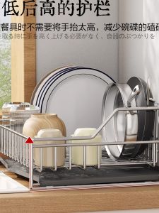 Stainless Steel 304 Kitchen Bowl Plate Rack Drain Rack Utensil Storage Shelf Sink Side Placement Dishwasher Safe Organizer