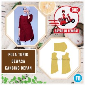 【COD】Pola Tunik Dewasa Kancing Depan | Pola Baju Wanita Lengkap | Pola Instan | Pola Jiplak | Pola Jahitan Lengkap Firdaus Busana
