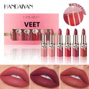 Bộ Son Lì Nhung - Chống Nước Màu Đậm Dưỡng Ẩm Son Bóng Màu Đỏ Nude Lâu Trôi Không Trơn Trượt Quyến Rũ Mỹ Phẩm Làm Đẹp 6 Cây