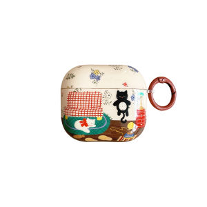 เคสป้องกัน Airpods4/2 Pro3 รุ่นใหม่แบบน่ารักสำหรับเด็กผู้หญิง ผ้าฝ้ายนิ่มแบบไร้สาย ลายโซฟาแมว สำหรับ Apple