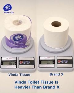Vinda Prestige 4D Deco Embossed Toilet Tissue (8 rolls x 200s) (1600 sheets) - Strong Absorbent Tissue Paper Toilet Roll