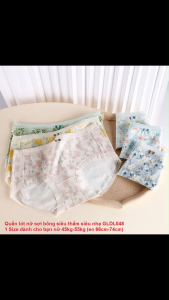 Quần lót cotton tinh khiết Queenbe GLDL048 hoa xinh cạp trung đáy kháng khuẩn vải thoáng khí