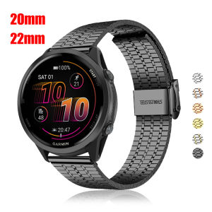 Metal 20mm 22mm Strap For Garmin Forerunner 570 165 255 265/Vivoactive/Venu Stainless Steel Watch Band For HUAWEI Watch GT 5 4 3