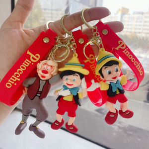 1PC/3PC Disney Pinocchio Keychain Anime Old Carpenter Doll Keyring Accessories Bag Decoration Cartoon Pendant Kids Toys GIfts