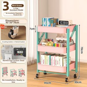 Foldable Movable No-assembly Storage Rack