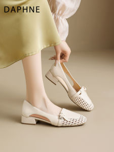 Daphne | Lace Hollow Thick Heel Womens Summer Office Casual Shoes