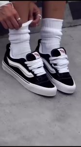 Vans Clasik Knu Skool Black and White Sneakers For Men and Women Sepatu Murah dan Terbaru