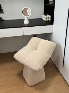 Stool รัตูยาสีน้ำตาลแบบหมุนได้ เตียงนอนขนาดเล็ก ผ้าขนแกะ เก้าอี้ทาเล็บ ดีไซเนอร์ โซฟา ห้องนั่งเล่น ที่นั่งแบบหมุนได้ สำหรับผู้ใหญ่