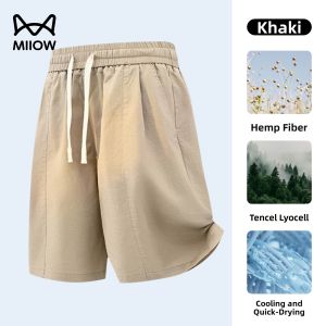 MiiOW | Tencel Ramie Breathable Lightweight Shorts Five Length