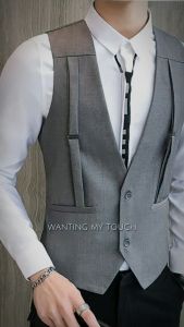 Áo Gile nam Áo Gile phối dây đai 2 bên Ngực cách điệu lịch lãm trẻ trung phong cách Tổng tài tạo điểm nhấn cho các bậc tổng tài mã N41