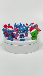 Bandai | 12 Mô Hình Nhân Vật Giáng Sinh Mini Stitch 5cm Đồ Trang Trí Phong Cảnh Thu Nhỏ Đồ Chơi PVC Stitch Quà Tặng Cho Trẻ Em Đồ Sưu Tập