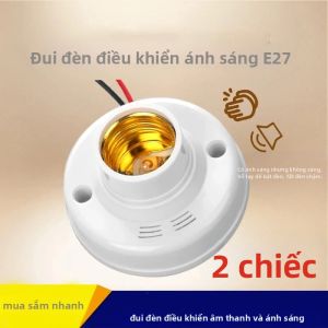 E27 Âm Thanh Điều Khiển Bằng Giọng Nói Ổ Cắm Đèn Adapter AC180-240V Bóng Đèn LED Giá Đỡ Vít Đế Đèn Có Công Tắc Trễ Phụ Kiện Chiếu Sáng