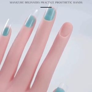 Flexible Artificial Practice Fake Hand Finger Nail Art Training Exam Display or Halloween Party美甲练习仿真手模假手模型可弯曲定位练习