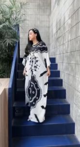 KAFTAN WANITA JUMBO YANG LAGI VIRAL KAFTAN BATIK WANITA SIMPLE ELEGAN MEWAH KONDANGAN ASOKA LD 170