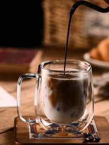 Double Wall Heat Resistant Glass Coffee Cup with Handle | Insulated Tea Cup 80ml 150ml 250ml 350ml 450ml 650ml