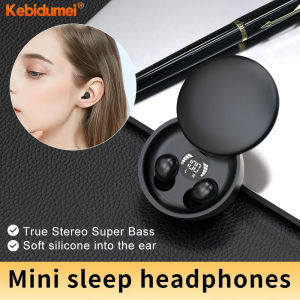Kebidumei Bluetooth 5.4 Wireless Earphones Small Earbuds Sleeping Sport Invisible Headphones Bass Sound Quality Headset Sliding Cover for Sports Sleep Work