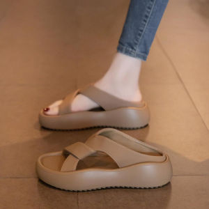 Casual Thick Bottom Sandals Women Summer Outdoor Wear New Fashion Beach Shoes Lazy People Maternity Single Strap Slippers