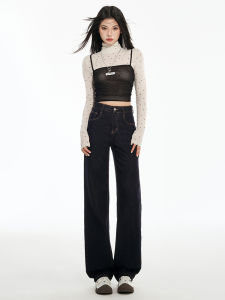 High Waist Straight Leg Denim Jeans Womens Loose Slimming Versatile Slim Fit Wide Leg Pants Casual Style Spring New Arrival