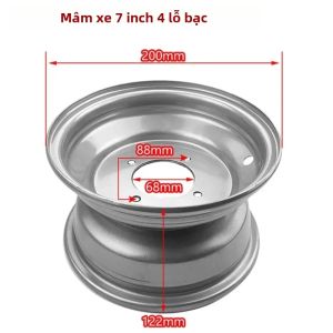 Combo Lốp Và Vành Xe ATV 7 Inch 16x8.00-7 Vành Màu Bạc Đen 3/4 Lỗ Lốp Không Săm Dành Cho Phụ Tùng Xe Mô Tô Địa Hình
