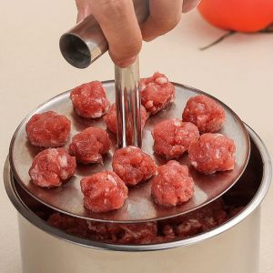 6/12 lưới thịt viên thép không gỉ công cụ làm nhà bếp ép đùn thịt tôm Cá Bóng khuôn di động không bẩn tay máy thịt viên tiết kiệm lao động