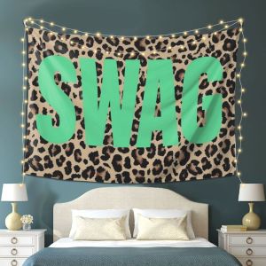 VIKAMA Trendy Cool SWAG Tapestry Inspirational Wall Hanging Bedroom Dormitory Music Room Wall Decor for Room