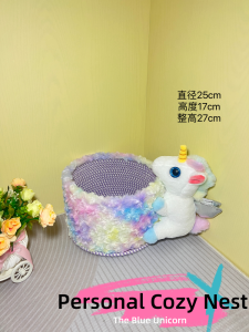 Cute Unicorn Cartoon Storage Bucket Desktop Small Miscellaneous Items Toy Organizer Basket Dormitory Room Cotton Fabric Storage Bin