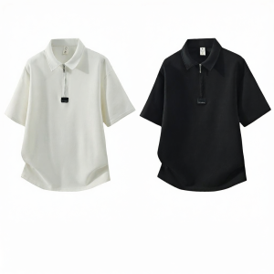 Mark Fairwhale | Half-Zip Turn-Down Collar Summer Leisure Commuting T-Shirt