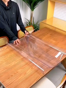 0.8MM Thick PVC Table Cover Waterproof Oil-Proof Heat-Resistant And Odorless Plastic Cover For Table Furniture