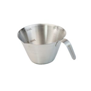 Rocket Home Stainless Steel Espresso Coffee Cup Italian Double Mouth Scale Measurement Cup Liquid Catching Cup Dual Mouth Pour over