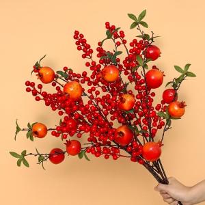 Dried Flower Simulation Fruit Pomegranate Decorative Living Room Table Centerpiece Multiple Children Multiple Happiness Fake Flower Props