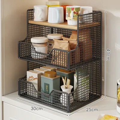 Desk Organizer Storage Rack & Snack and Fruit Display Rack
