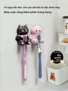 RUIDEDAN | Cute Wall Mounted Toothbrush Storage Rack No Drilling