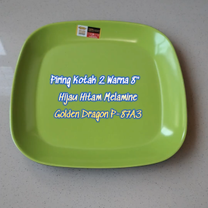 Piring Kotak 2 Warna 8.7" Melamine - Golden Dragon P-87A3