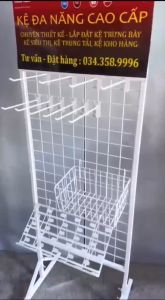 Khung treo phụ kiện có chân 50x130cm dùng cho móc treo hàng( tặng kèm 10 móc 15cm)