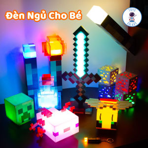 Đèn Ngủ Đề Bàn Cho Bé - Đèn Trang Trí Hình Khối Pixel Dễ Thương Phát Sáng 8 Màu Dùng Làm Quà Tặng