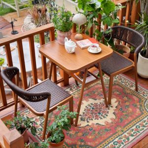ZIYE | Rattan Outdoor Balcony Leisure Tea Table and Chair Set 3-Piece