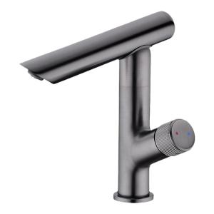 AZOS | Gun Gray Cold & Hot Water Faucet with Swivel Function Single Hole
