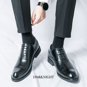 Oxford Leather Shoes Mens Business Formal Three Joint Fancy Suit Derby Shoes British Groom Wedding Shoes Black