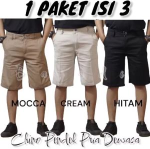 Celana Chinos Pendek Pria Paket 3 pcs celana 100 rb