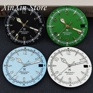 SKX Mod Dials Matte 28.5mm NH35 Retro Watch Dial With Hands Green Luminous For NH35 NH36 4R Movement Watch Modified Accessories