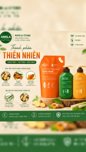 Sữa tắm gừng nghệ 1000g & bộ gội xả gừng sả 500g cỏ cây hoa lá – Giữ ấm toàn thân sạch mụn lưng tóc mọc dày suôn mượt