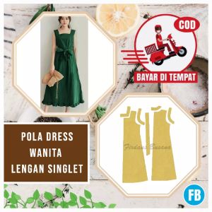 【COD】Pola Dress Wanita Dewasa Lengan Singlet | Pola Baju Wanita Lengkap | Pola Instan Dress | Pola Jiplak | Pola Jahitan Lengkap Firdaus Busana