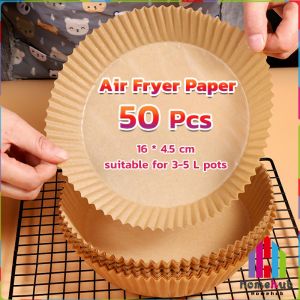 Homehub 50 PCS Air Fryer Paper Liner Disposable Air Fryer Sheet Oil-proof Parchment Paper Non-Stick