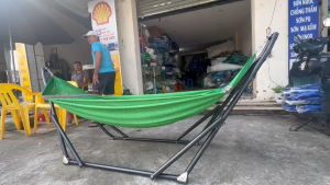 (Hàng đẹp) Võng xếp sắt sơn tĩnh điện phi 32+lưới cán thép hoặc lưới cán nhựa siêu bền