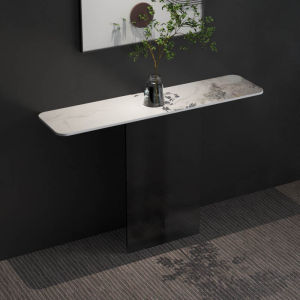 Stone Plate Home Decoration Console Table Cabinet Modern Normcore Hotel Extremely Narrow a Long Narrow Table Living Room Accessible Luxury Acrylic against the Wall