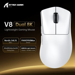ATTACK SHARK | ATTACK SHARK V8 Ultra-Light Wireless Gaming Mouse Nordic 54L15MCU PAW3950MAX Sensor 8000Hz Polling Rate 42000 DPI Esports Mice
